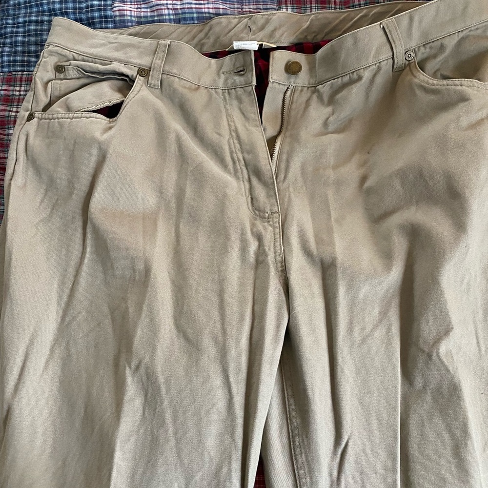 Woolrich flannel lined khaki pants